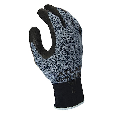 Coated Glove, Latex, Rough, Palm and Fingers, Not Rated Abrasion Level, Black/Gray, S (6) 1 PR MPN:341S-06-V