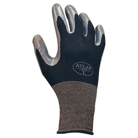Coated Gloves, Nitrile, Smooth, Palm, 4 Abrasion Level, Black, 2XL (10) 1 PR MPN:370BXXL-10