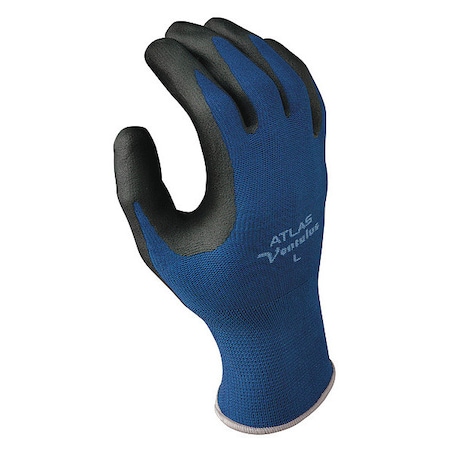 Coated Gloves, Nitrile, Foam, Palm and Fingers, Not Rated Abrasion Level, Black/Blue, XL (9) 1 PR MPN:380XL-09-V