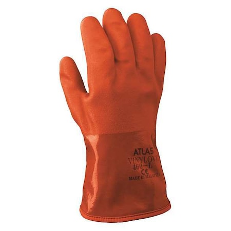 Chemical Resistant Gloves, Grain, Full, Not Tested Abrasion Level, Orange, M, 1 PR MPN:460M-08