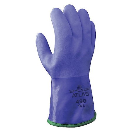 490 Chemical Resistant Gloves, PVC, 11 3/4 in L, 60 mil, Blue, M, 1 PR MPN:490M-08