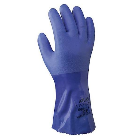 660 Chemical Resistant Gloves, PVC, 12 in L, 16 mil, Blue/Yellow, 11, 1 PR MPN:660XXL-11
