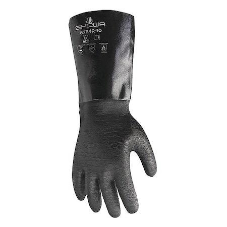 6784R Chemical Resistant Gloves, Neoprene, 14 in L, 26 mil, Black, 10, 1 PR MPN:6784R
