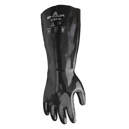 6797 Chemical Resistant Gloves, PVC, 18 in L, 96.85 mil, Black, L, 1 PR MPN:6797