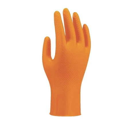 Disposable Gloves, 8 mil Palm, Nitrile, Powder-Free, (AQL) 1.5, 100 PK, Orange, M MPN:709HVO-M