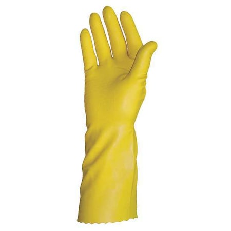 Chemical Resistant Gloves, Natural Rubber Latex, 12 in L, 18 mil, Orange, L, 1 PR MPN:709L-09
