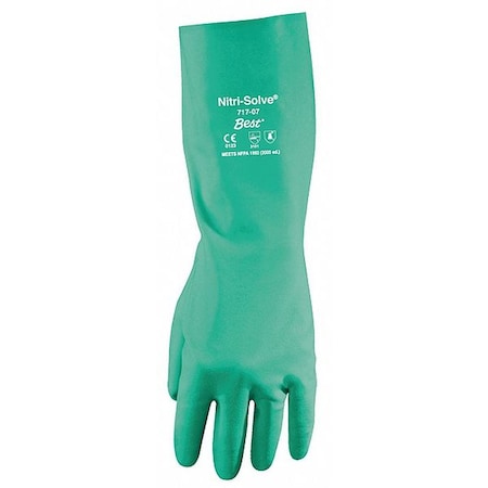 Chemical Resistant Gloves, Nitrile, 13 in L, 11 mil, Green, M, 1 PR MPN:717-08-V