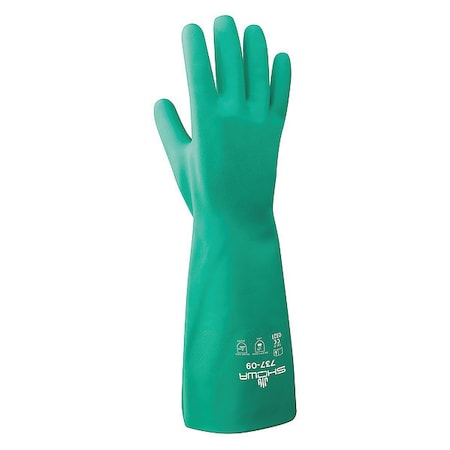 737 Chemical Resistant Gloves, Nitrile, 15 in L, 22 mil, Green, 8, 1 PR MPN:737-08