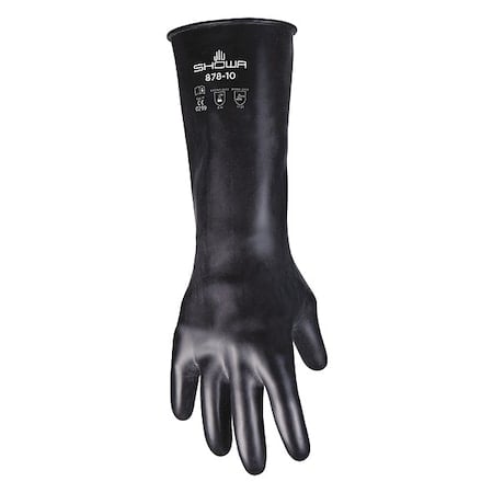 878 Chemical Resistant Gloves, Butyl, 14 in L, 25 mil, Black, 10, 1 PR MPN:878-10