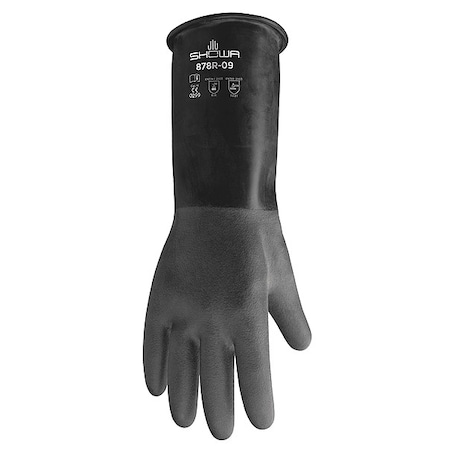 Chemical Resistant Gloves, Butyl, Grain Beaded, Black, 8, 1 PR MPN:878R-08