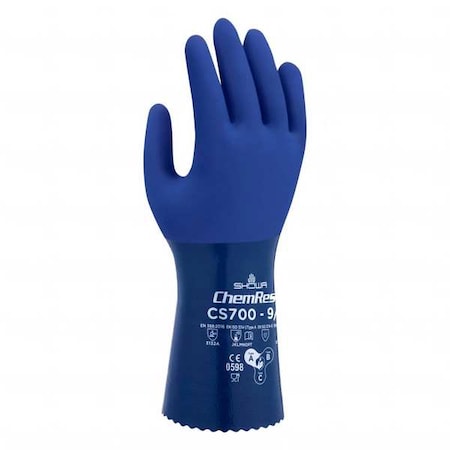 CS700 Chemical Resistant Gloves, Polyester, 11 3/4 in L, 1.16 mm, Blue, 7, 1 PR MPN:CS700S-07