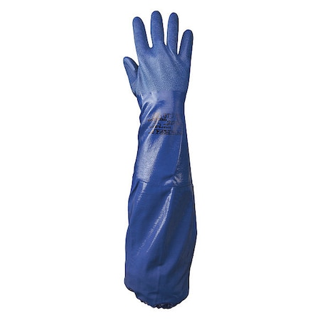 NSK26 Chemical Resistant Gloves, Nitrile, 26 in L, 20 mil, Blue, 10, 1 PR MPN:NSK26-10