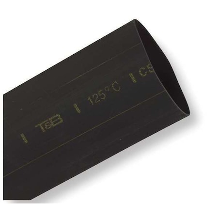 Heat Shrink Tube, Thin Wall, 2:1 I.D. Shrink Ratio, 0.25 in I.D. Before Shrinking, Black, 6 in MPN:CPO25006