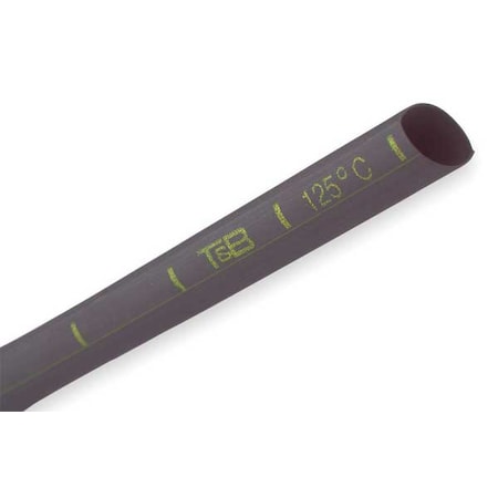 Heat Shrink Tube, Thin Wall, 2:1 I.D. Shrink Ratio, 0.38 in I.D. Before Shrinking, Black, 6 in MPN:CPO37506