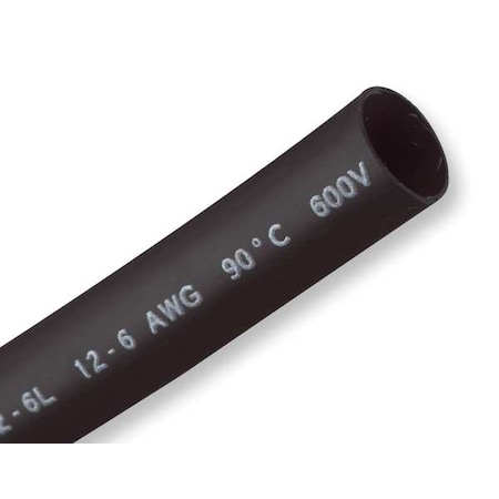 Adhesive Lined Heat Shrink Tube, Heavy Wall, 3:1 I.D. Shrink Ratio, 0.35 in I.D. Before Shrinking MPN:HS16-12-4