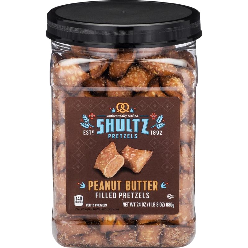 Office Snax Peanut Butter Filled Pretzels - Resealable Tub - Peanut Butter - 1.50 lb - 1 Each (Min Order Qty 4) MPN:OFX3598
