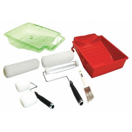 Paint Roller Kit, 9 Pieces, Polypropylene MPN:2007030