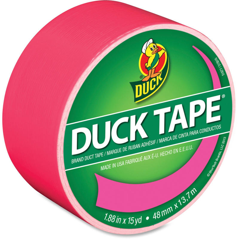 Duck Brand Color Duct Tape - 15 yd Length x 1.88in Width - 1 / Roll - Pink (Min Order Qty 11) MPN:1265016RL