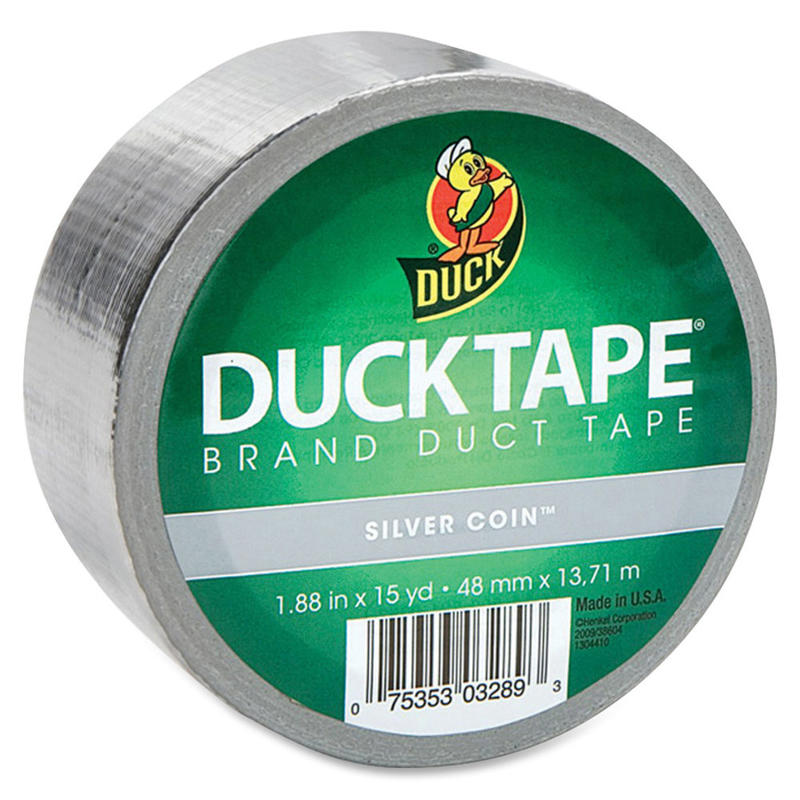 Duck Brand Color Duct Tape - 15 yd Length x 1.88in Width - 1 / Roll - Chrome (Min Order Qty 8) MPN:1303158RL
