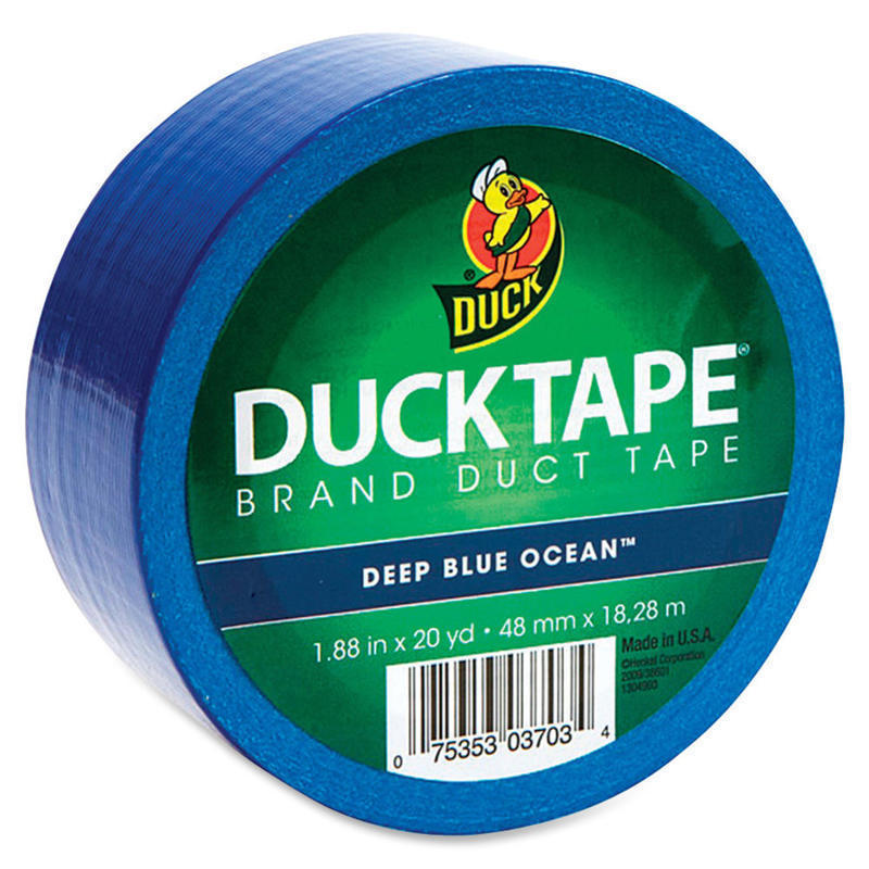Duck Brand Brand Color Duct Tape - 20 yd Length x 1.88in Width - 1 / Roll - Blue (Min Order Qty 8) MPN:1304959RL