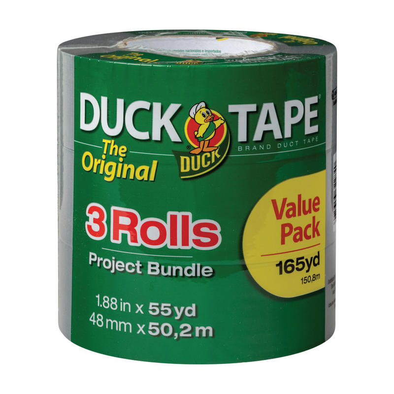 Duck Duct Tape, 1.88in x 55 Yd., Silver, Pack Of 3 Rolls (Min Order Qty 3) MPN:241640