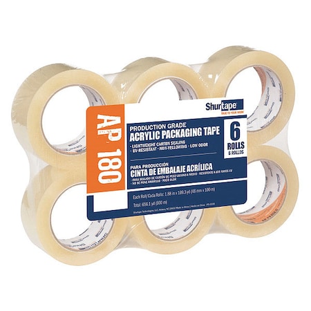 AcrylicPackingTape, 1.8mil, Clear, PK6 MPN:232516