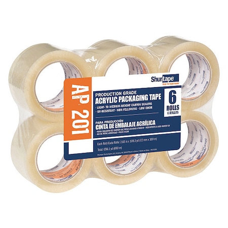 Acrylic Packing Tape, 2 mil, Clear, PK6 MPN:232519