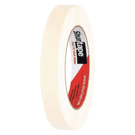 Masking Tape, 18 mm W x 55 m L, 5 mil Thick, Tan, Rubber Adhesive, 48 PK MPN:100486