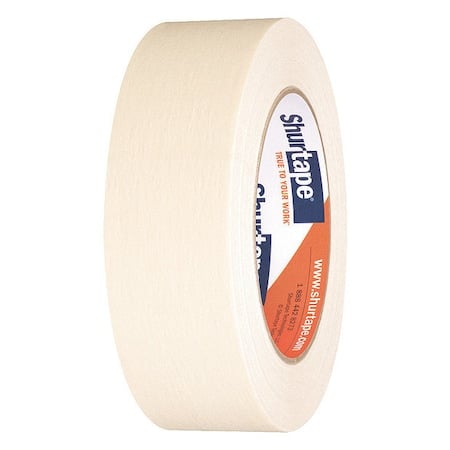 Masking Tape, 36 mm W x 55 m L, 5 mil Thick, Tan, Rubber Adhesive, 24 PK MPN:100567