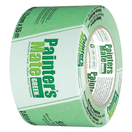 Painter's Tape, 72 mm W x 55 m L, 5.4 mil Thick, Green, Rubber Adhesive MPN:103364