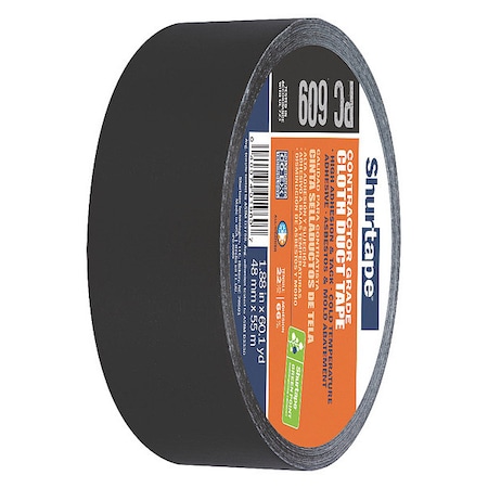 Duct Tape, Black, 60-1/8 yd L, 1-7/8 in W MPN:105475