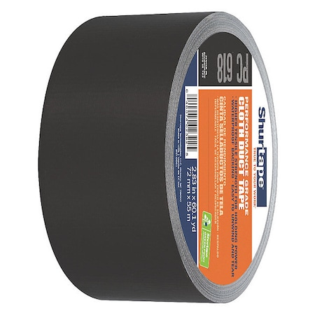 Duct Tape, Black, 60-1/8 yd L, 2-7/8 in W, PK16 MPN:105479