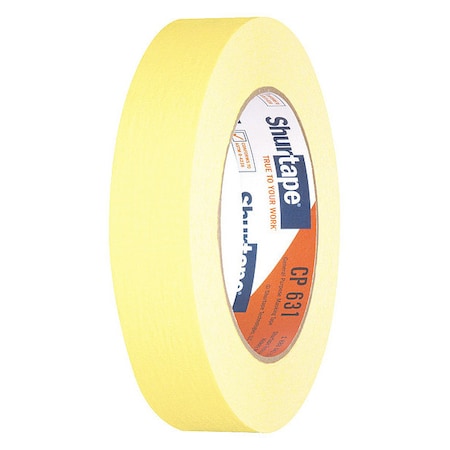 Masking Tape, 24 mm W x 55 m L, 4.9 mil Thick, Yellow, Rubber Adhesive, 36 PK MPN:120410