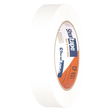 Masking Tape, 24 mm W x 55 m L, 4.9 mil Thick, White, Rubber Adhesive, 36 PK MPN:147907