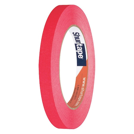 Masking Tape, 12 mm W x 55 m L, 4.9 mil Thick, Red, Rubber Adhesive, 72 PK MPN:206851