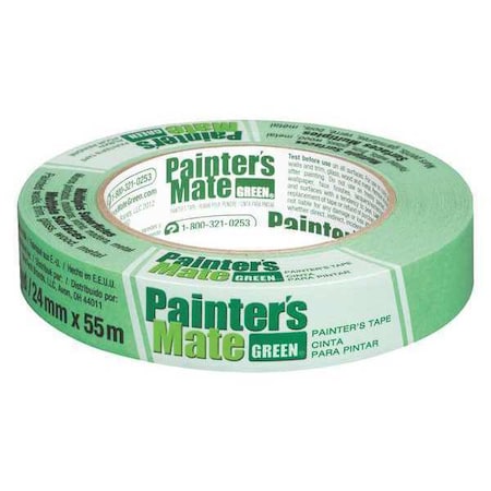 Painter's Tape, 24 mm W x 55 m L, 5.4 mil Thick, Green, Rubber Adhesive MPN:671372