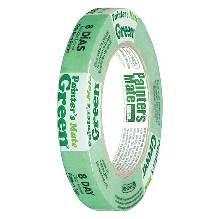 Painter's Tape, 18 mm W x 55 m L, 5.4 mil Thick, Green, Rubber Adhesive MPN:CP 150