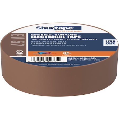 Electrical Tape, Brown, 3/4