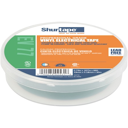 Electrical Tape, Green, 3/4