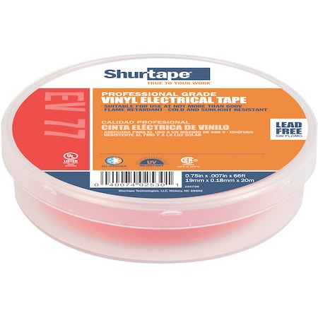Electrical Tape, Red, 3/4