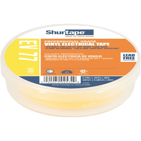Electrical Tape, Yellow, 3/4