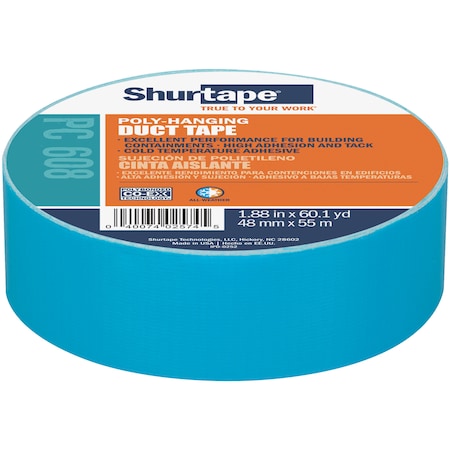 Duct Tape, Co-Extruded, Tl Blu, 48mmX55M MPN:PC 608 TBL-48mm x 55m-24 rls/cs