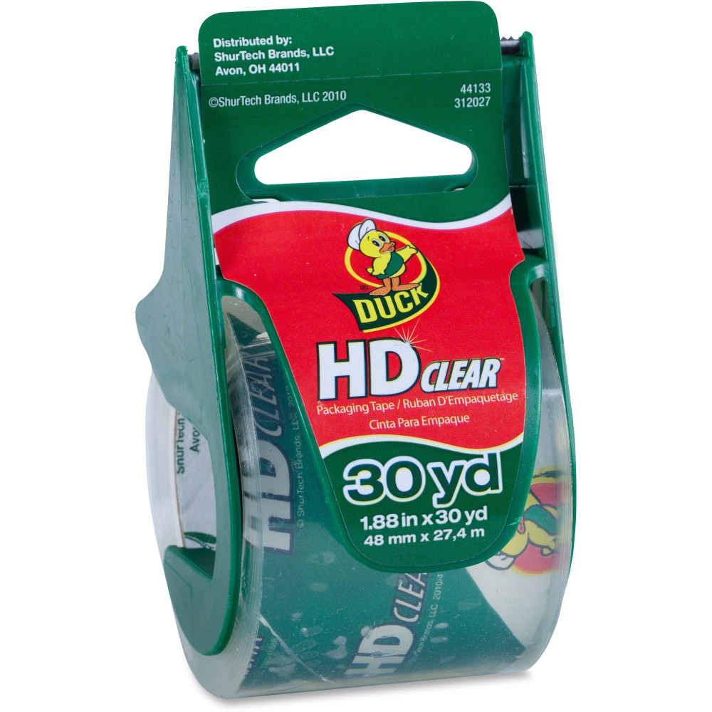 Duck HD Clear Packaging Tape - 29.97 yd Length x 1.89in Width - Clear - Acrylic - 1 Roll MPN:285896