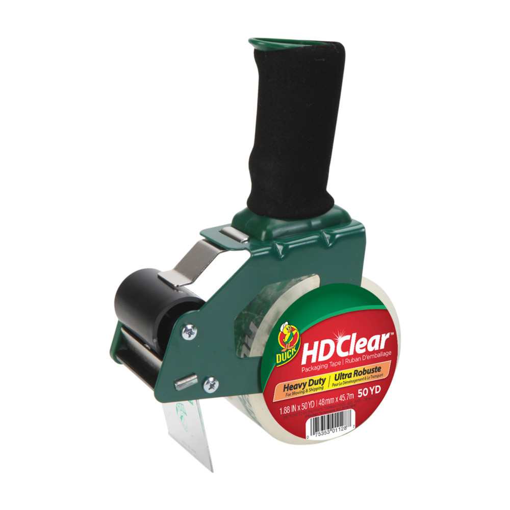 Duck Foam Handle Tape Dispenser With HD Clear Packing Tape, 1-15/16in x 50 Yd, Clear MPN:287398