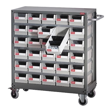 Parts Cabinet, Steel, 30 Bin Mobile MPN:1010016