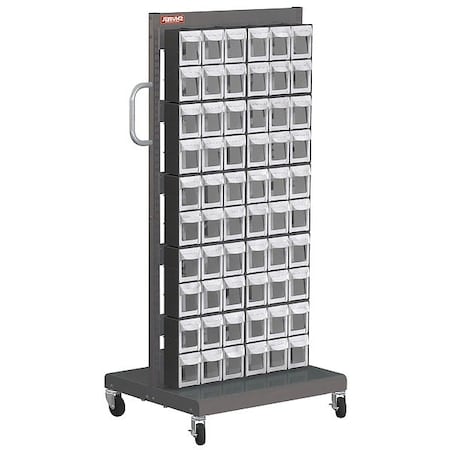 Mobile Parts Cart, FO306 1, Sided 60 Tip Out Bins MPN:1010544