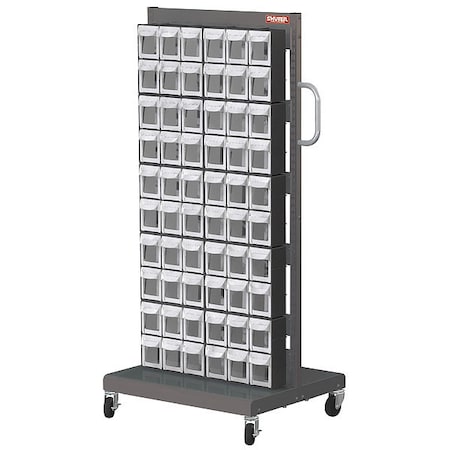 Mobile Parts Cart, FO308 2, Sided 120 Bins MPN:1010545