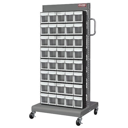 Mobile Parts Cart, FO305 2, Sided 80 Tip Out Bins MPN:1010547