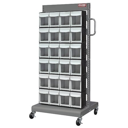 Mobile Parts Cart, FO304 1, Sided 24 Bins MPN:1010548