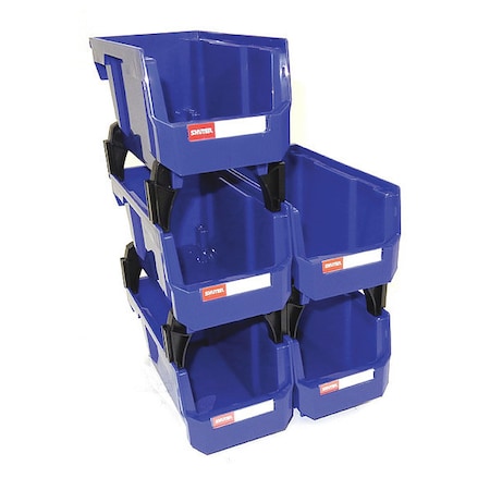 Hang & Stack Storage Bin, Blue, 5 in H, 5 in W, 6-1/2 in; 9-1/4 in L MPN:1010002